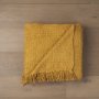 71451 - Kambal Mustard Woven Cotton Throw Blanket