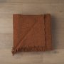 71457 - Kambal Copper Rust Woven Cotton Throw Blanket