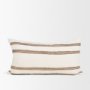 71459 - Maryn 14x26 Lumbar Cream w/ Brown Stripes Decorative Pillow Cover