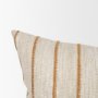 71462 - Merrick 14x26 Lumbar Natural Beige w/ Orange Stripes Decorative Pillow
