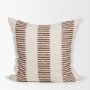 71463 - Levon 22x22 Plush Cream w/ Orange Dashed Stripes Decorative Pillow Cover
