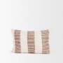 71464 - Levon 13x21 Lumbar Plush Cream w/ Orange Dashed Stripes Decorative Pillow Cover