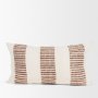 71465 - Levon 14x26 Lumbar Plush Cream w/ Orange Dashed Stripes Decorative Pillow Cover