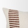 71465 - Levon 14x26 Lumbar Plush Cream w/ Orange Dashed Stripes Decorative Pillow Cover