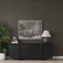 71207 - Rowan Black Oak Wood Closed 4 Door Sideboard