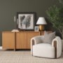 71208 - Rowan Light Brown Oak Wood Closed 4 Door Sideboard