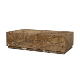 Matteo Solid Rainforest Rust Marble Rectangular Coffee Table