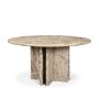 71357-ABC - Rivaro Solid Beige Marble Round Dining Table