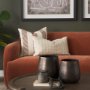 71463 - Levon 22x22 Plush Cream w/ Orange Dashed Stripes Decorative Pillow Cover