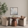71220-AB - Atlas 42"  Warm Mid-Brown Wood Stacked Pedestal Base Round Dining Table 