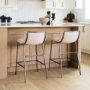 68087 - Kavalan 33.5" Total Height Beige Upholstered Seat Gray Metal Frame Counter Stool