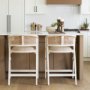 68496 - Tabitha 26.75" Seat Height Beige Fabric/Rattan Seat Blonde Wood Frame Counter Stool
