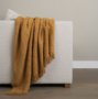 71451 - Kambal Mustard Woven Cotton Throw Blanket