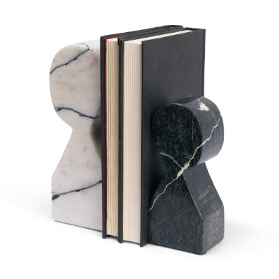 71476 - Shadow White & Black Marble Bookends