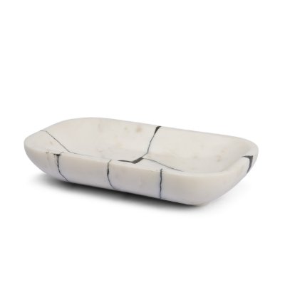71484 - Sintessi Rectangular White Marble Decorative Bowl