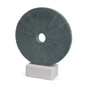 Orin Gray Marble Round Disc Decorative Object