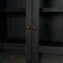 71309 - Suri Black Wood W/Glass Doors Arched Curio Cabinet
