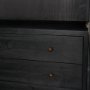 71309 - Suri Black Wood W/Glass Doors Arched Curio Cabinet