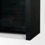 71309 - Suri Black Wood W/Glass Doors Arched Curio Cabinet