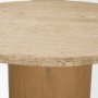 71341-AB - Siena 42" Round Travertine Pedestal Dining Table