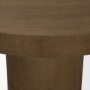 71342-AB - Lyonne 42" Round Medium Brown Oak Wood Pedestal Dining Table