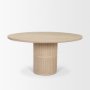 71356-AB - Sorrano 59" Botticino Marble Round w/ Fluted Base Dining Table