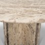 71357-ABC - Rivaro Solid Beige Marble Round Dining Table
