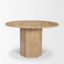 71360-AB - Torreno 42" Travertine Round Top Hexagon Pedestal Dining Table