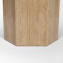 71360-AB - Torreno 42" Travertine Round Top Hexagon Pedestal Dining Table