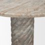 71389-AB - Ravello 42" Pink Marble Swirl Pedestal Base Round Dining Table