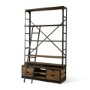 50373-AB - Brodie VIII 57L x 20.5W x 94H Brown Wood Gun-Metal Ladder Four Shelf Shelving Unit