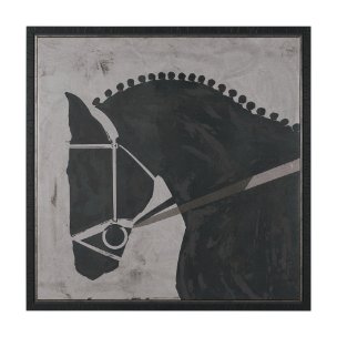 Steed 1 by Mercana Studio Hand-Embellished Textured Framed Canvas Artwork