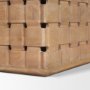 71291-AB - Trellyn 94" Light Brown Solid Wood Carved Woven Base Rectangular Dining Table