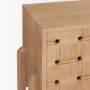 71293 - Trellyn Light Brown Solid Wood 4-Door Sideboard with Carved Woven Doors