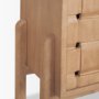 71293 - Trellyn Light Brown Solid Wood 4-Door Sideboard with Carved Woven Doors