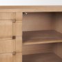 71293 - Trellyn Light Brown Solid Wood 4-Door Sideboard with Carved Woven Doors