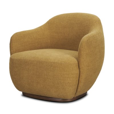 71500-AB - Hudson Mustard Fabric Upholstered Swivel Chair