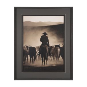 Western Horse Drive by Andreas Magnusson Textured FramedPhoto Print Matted under Glass