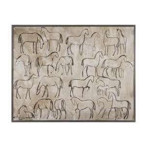 Buckskin by Mercana Studio Hand-Embellished Textured Framed Canvas Artwork