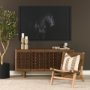 71374 - Wexlan Solid Wood w/ Leather Weave 4 Door Closed Sideboard