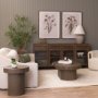 71312 - Suri Mid Brown Wood w/ Glass 4-Door Closed Sideboard