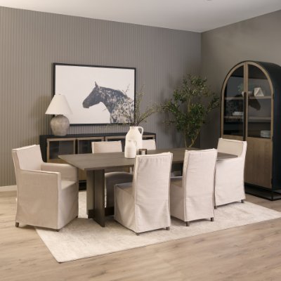 71345 - Aida 84" Rectangular Medium Brown Oak Wood Dining Table
