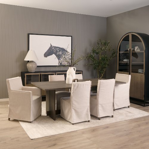 71345 - Aida 84" Rectangular Medium Brown Oak Wood Dining Table