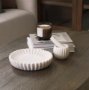 71481 - Fiora Round White Marble Scalloped Decorative Bowl