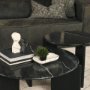 71354 - Rumer Black Wood w/ Black Marble Side Table