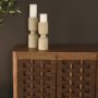 71374 - Wexlan Solid Wood w/ Leather Weave 4 Door Closed Sideboard