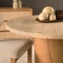 71341-AB - Siena 42" Round Travertine Pedestal Dining Table
