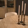 71360-AB - Torreno 42" Travertine Round Top Hexagon Pedestal Dining Table