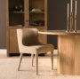 71360-AB - Torreno 42" Travertine Round Top Hexagon Pedestal Dining Table