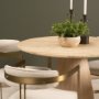 71353-AB - Allyson 42" Light Wood Base w/ Travertine Top Dining Table